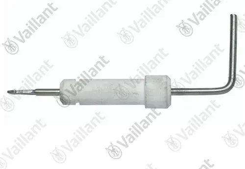 Vaillant Elektrode in stiftartiger Form mit einem schmalen Metallende und einem gebogenen Griff, verwendet zur Überwachung in Heiz- und Warmwassersystemen.